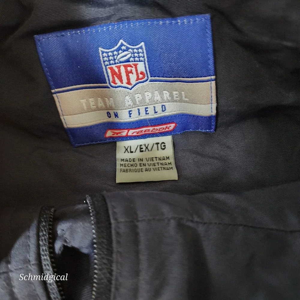 Reebok NFL Chicago Bears On Field Windbreaker Jacket Mens XL Navy Blue Orange